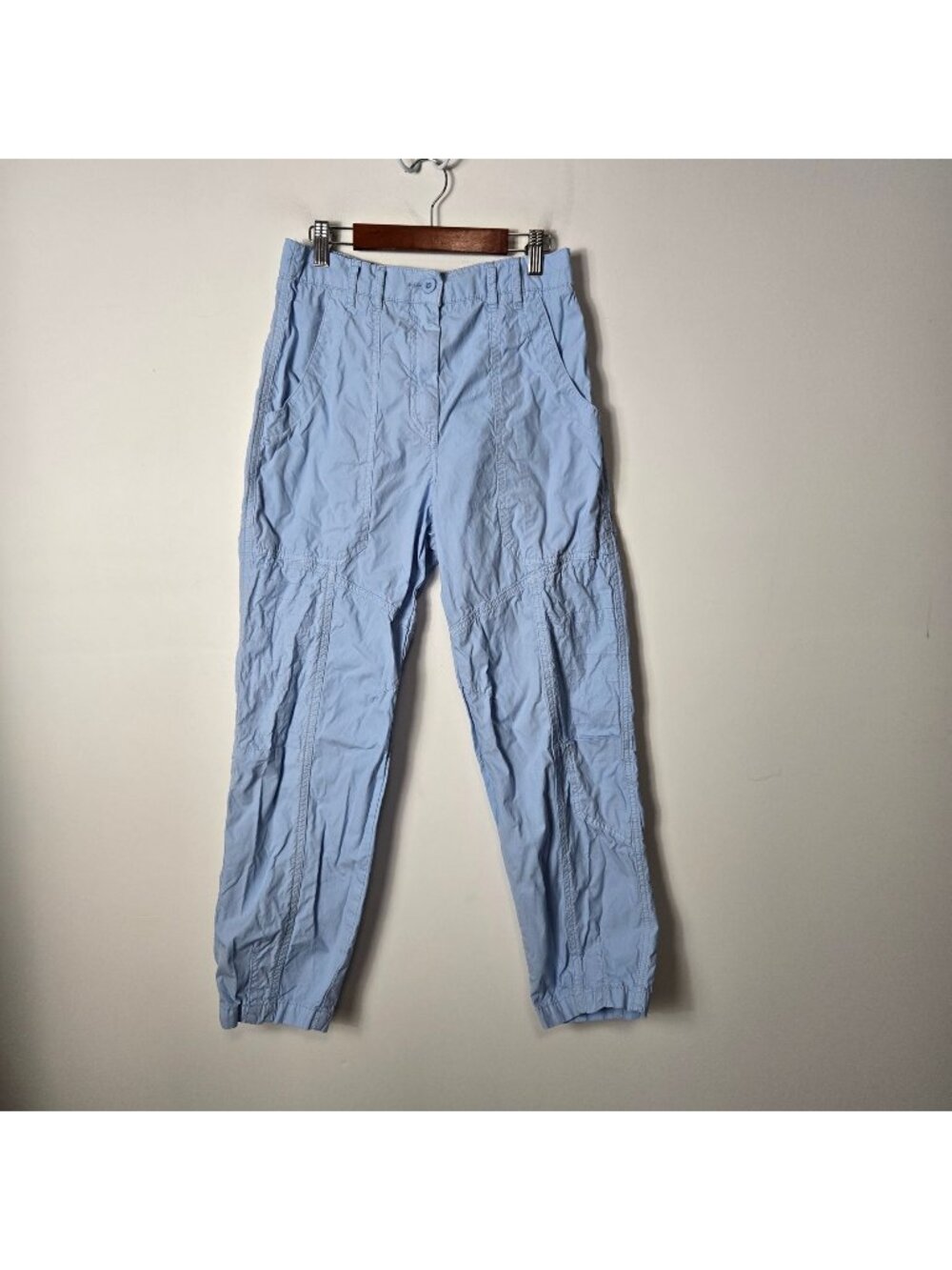 Maeve Size 6 Tapered Cargo Cotton Pants Iris Blue Anthropologie